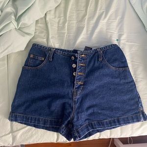 Vintage High Waisted Button Fly Shorts